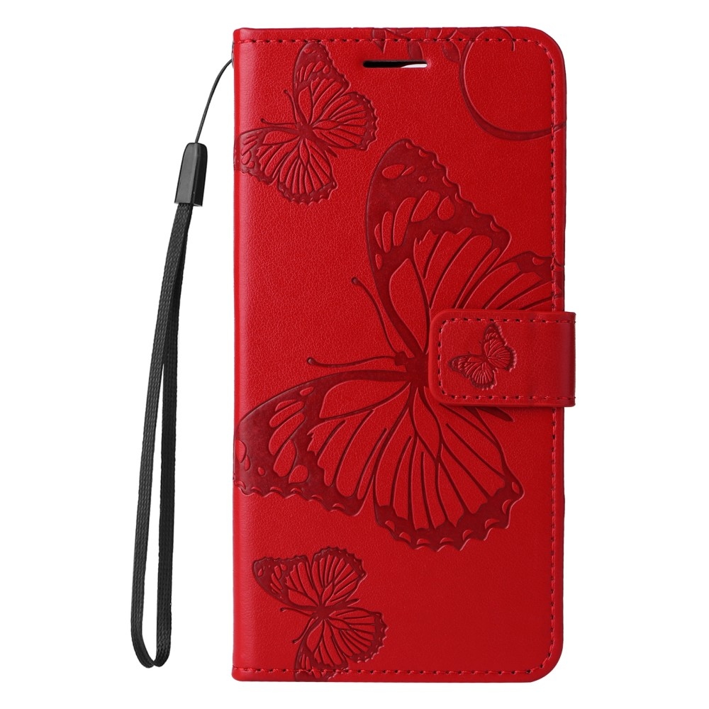 Big Butterfly knížkové pouzdro na Huawei Nova Y61 - červené