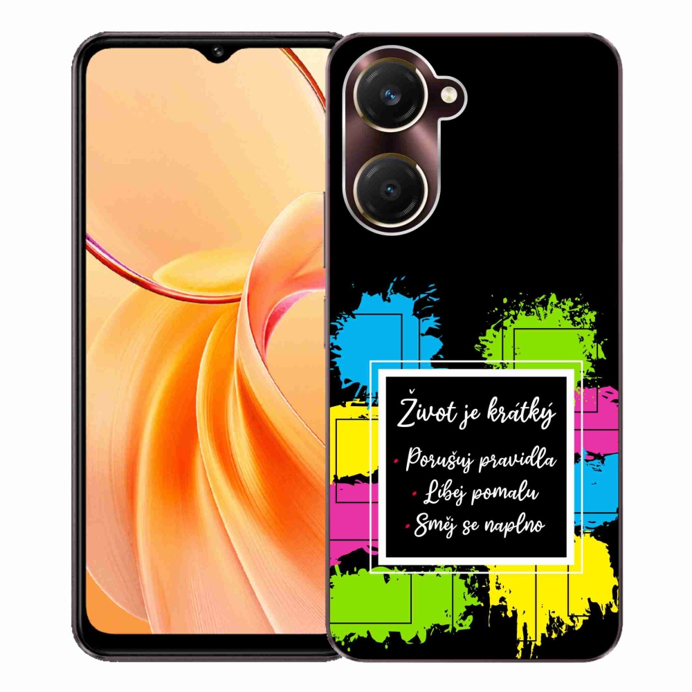 Gelový kryt mmCase na Vivo Y28s 5G - citát 5 černé pozadí