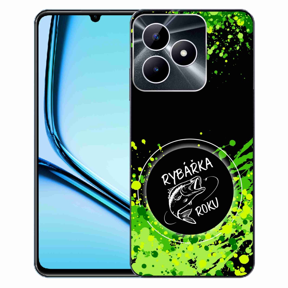 Gelový kryt mmCase na Realme Note 50 - rybářka roku černé pozadí
