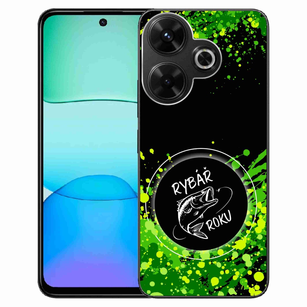 Gelový kryt mmCase na Xiaomi Redmi 13 4G/Poco M6 4G  - rybář roku černé pozadí