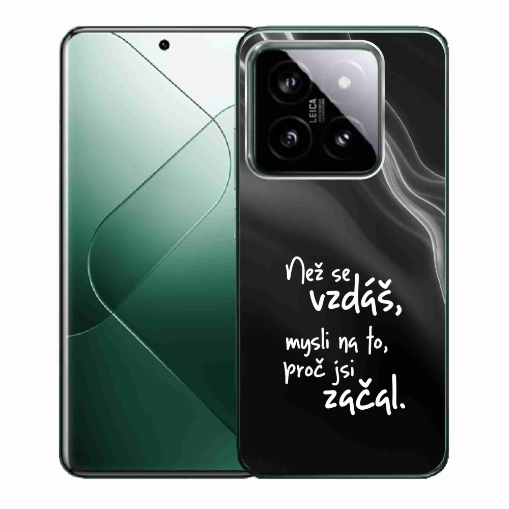 Gelový kryt mmCase na Xiaomi 14 - citát 2 černé pozadí