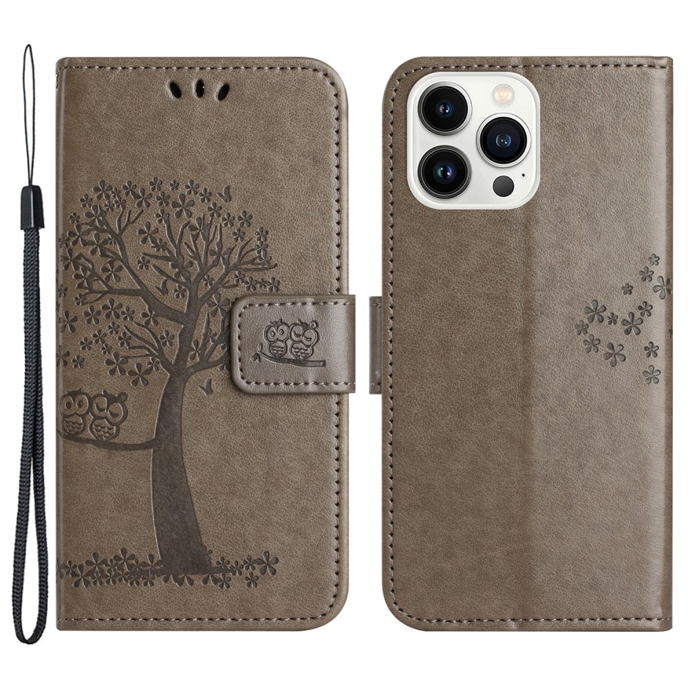 Tree knížkové pouzdro na iPhone 15 Pro Max - šedé