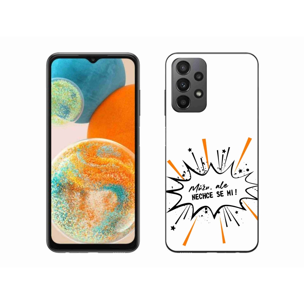 Gelový kryt mmCase na Samsung Galaxy A23 4G/5G - vtipný text 11 bílé pozadí