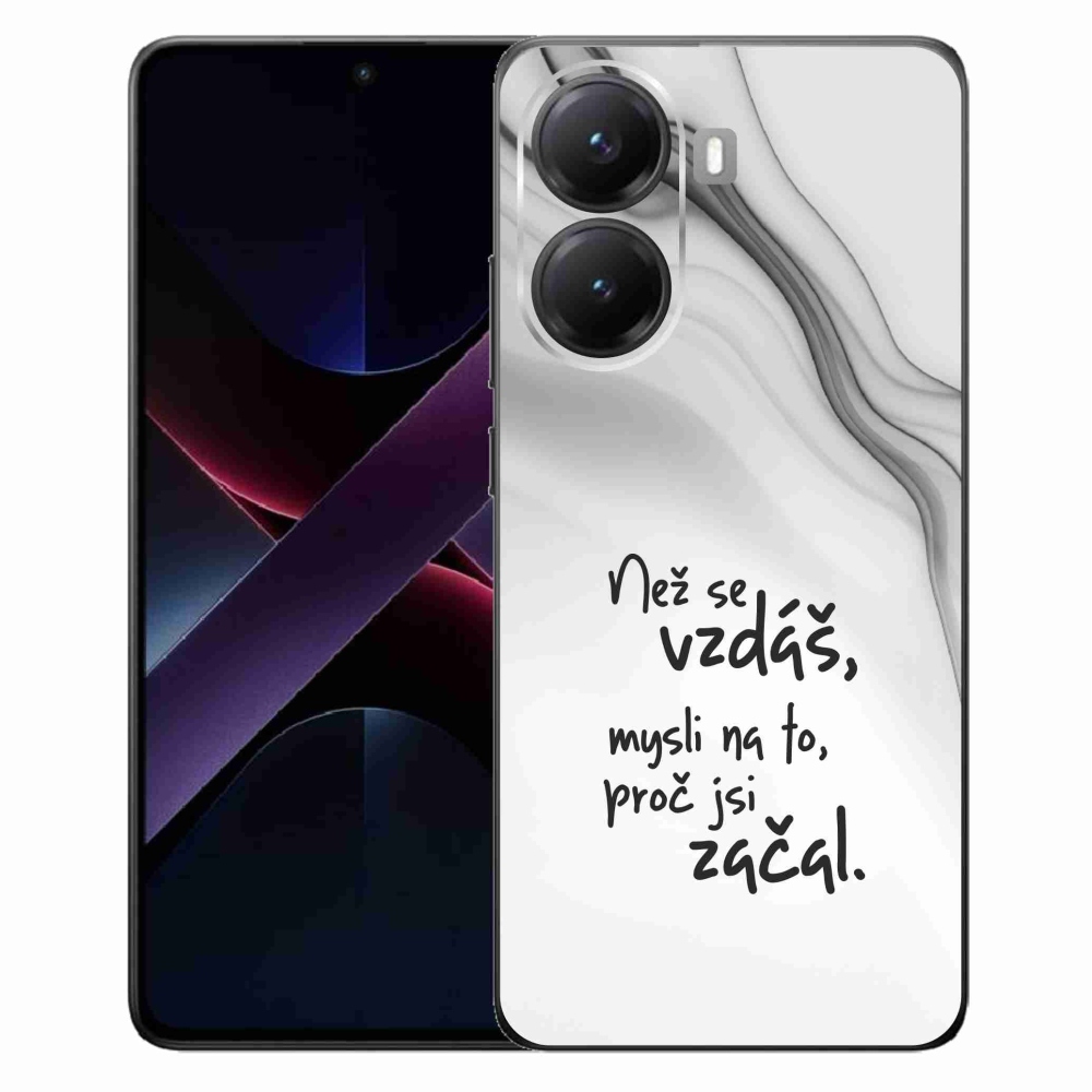 Gelový kryt mmCase na Xiaomi Poco X7 Pro 5G - citát 2 bílé pozadí