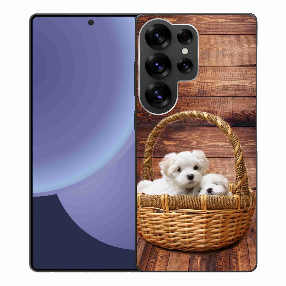 Gelový kryt mmCase na Samsung Galaxy S25 Ultra - štěňátka