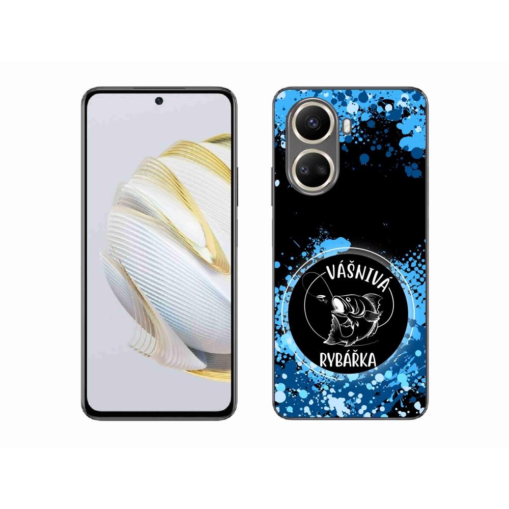 Gelový kryt mmCase na Huawei Nova 10 SE - vášnivá rybářka černé pozadí