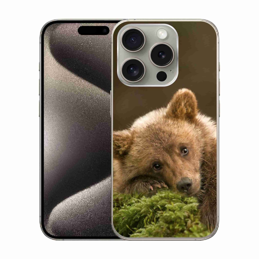 Gelový kryt mmCase na iPhone 15 Pro - medvěd