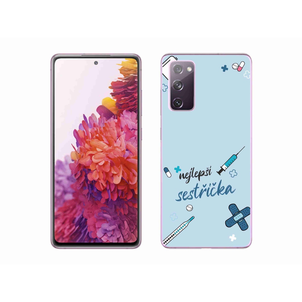 Gelový kryt mmCase na Samsung Galaxy S20 FE - nejlepší sestřička modré pozadí
