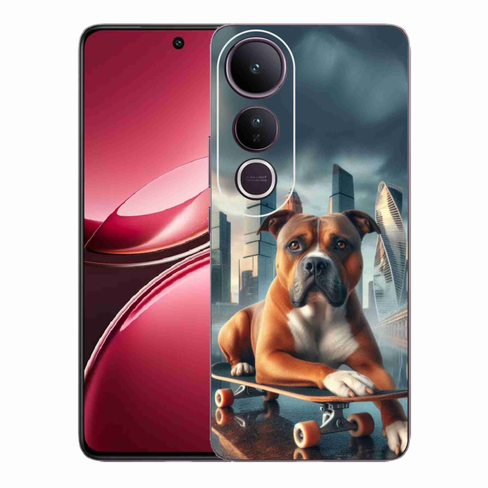 Gelový kryt mmCase na Vivo V50 Lite 4G/5G - pes na skateboardu
