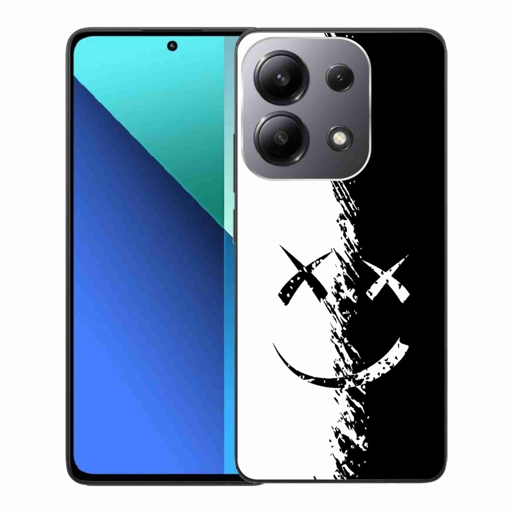 Gelový kryt mmCase na Xiaomi Redmi Note 13 - černobílý smajlík
