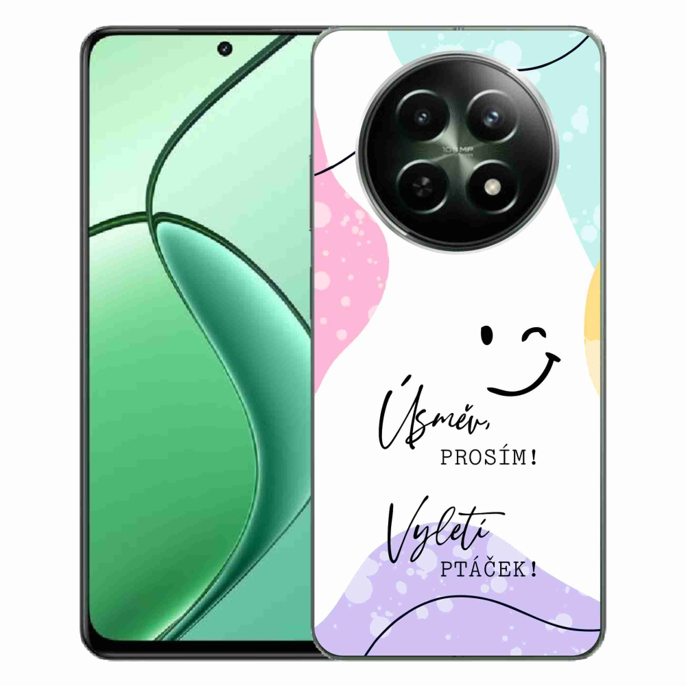 Gelový kryt mmCase na Realme 12 5G/12x 5G - vtipný text 4 bílé pozadí