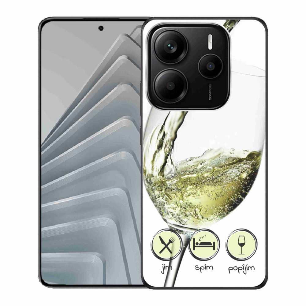 Gelový kryt mmCase na Xiaomi Redmi Note 14 5G - sklenička vína bílé