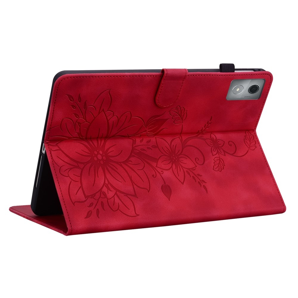 Flowers zavírací pouzdro na Lenovo Tab K11 Plus - červené