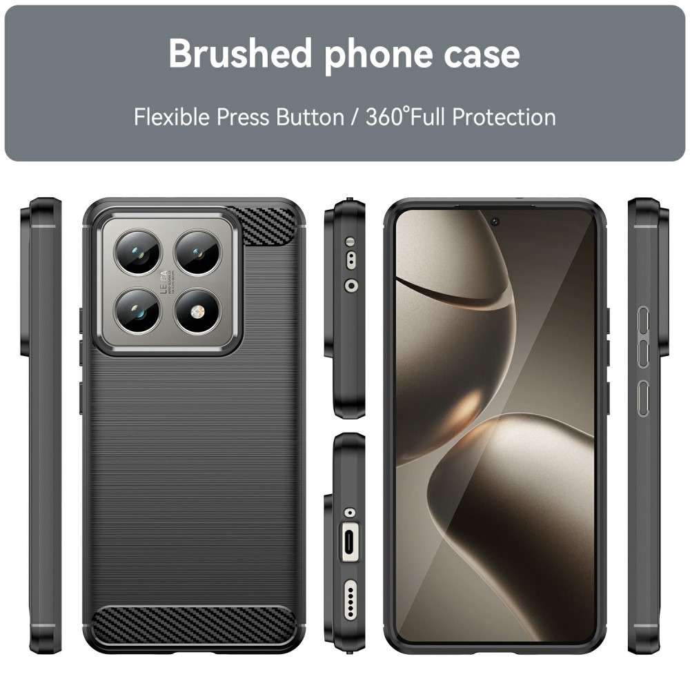 Carbon odolný gelový obal na Xiaomi 14T/14T Pro - černý