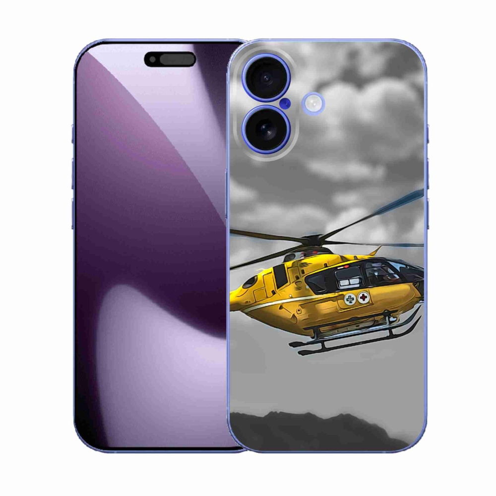 Gelový kryt mmCase na iPhone 17 - žlutá helikoptéra