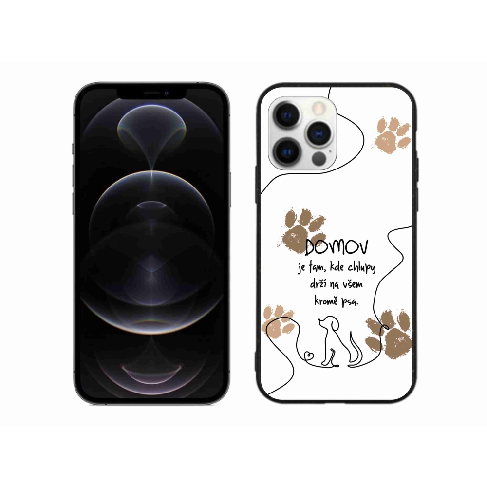 Gelový kryt mmCase na iPhone 12 Pro Max - psí motiv bílé pozadí
