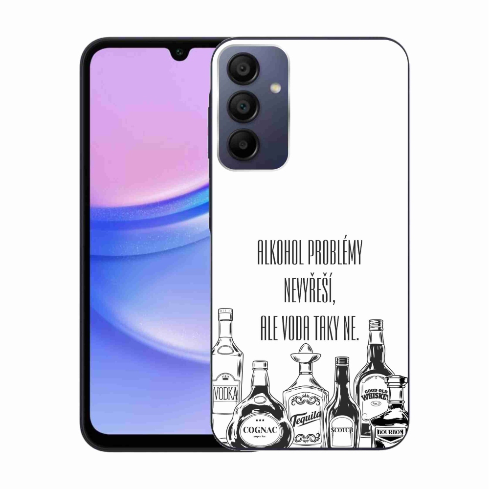 Gelový kryt mmCase na Samsung Galaxy A15 4G/5G - vtipný text bílé pozadí