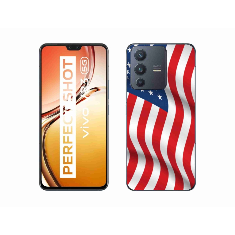 Gelový kryt mmCase na mobil Vivo V23 5G - USA vlajka