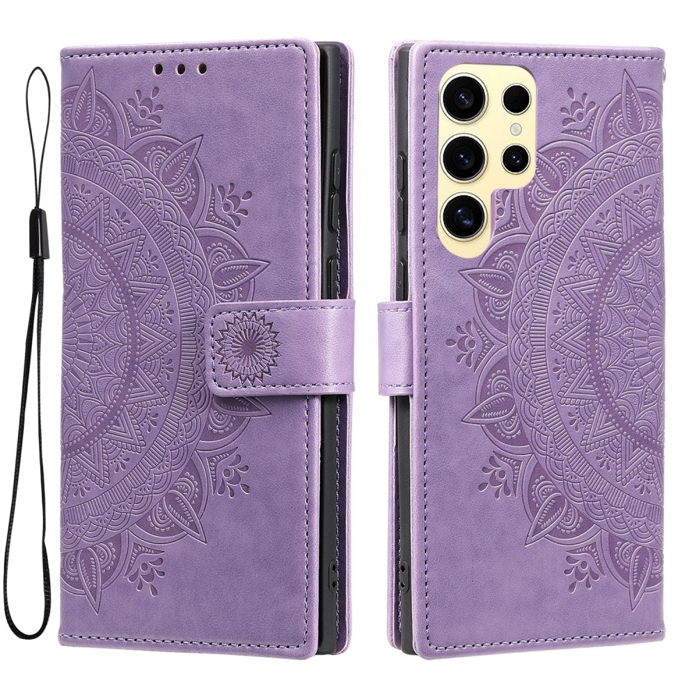 Mandala knížkové pouzdro na Samsung Galaxy S25 Ultra - fialové