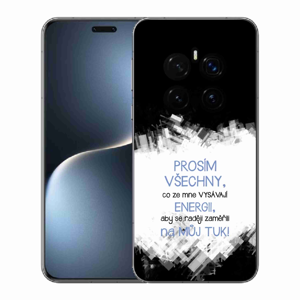 Gelový kryt mmCase na Honor Magic 7 Pro 5G - vtipný text 1 modrý