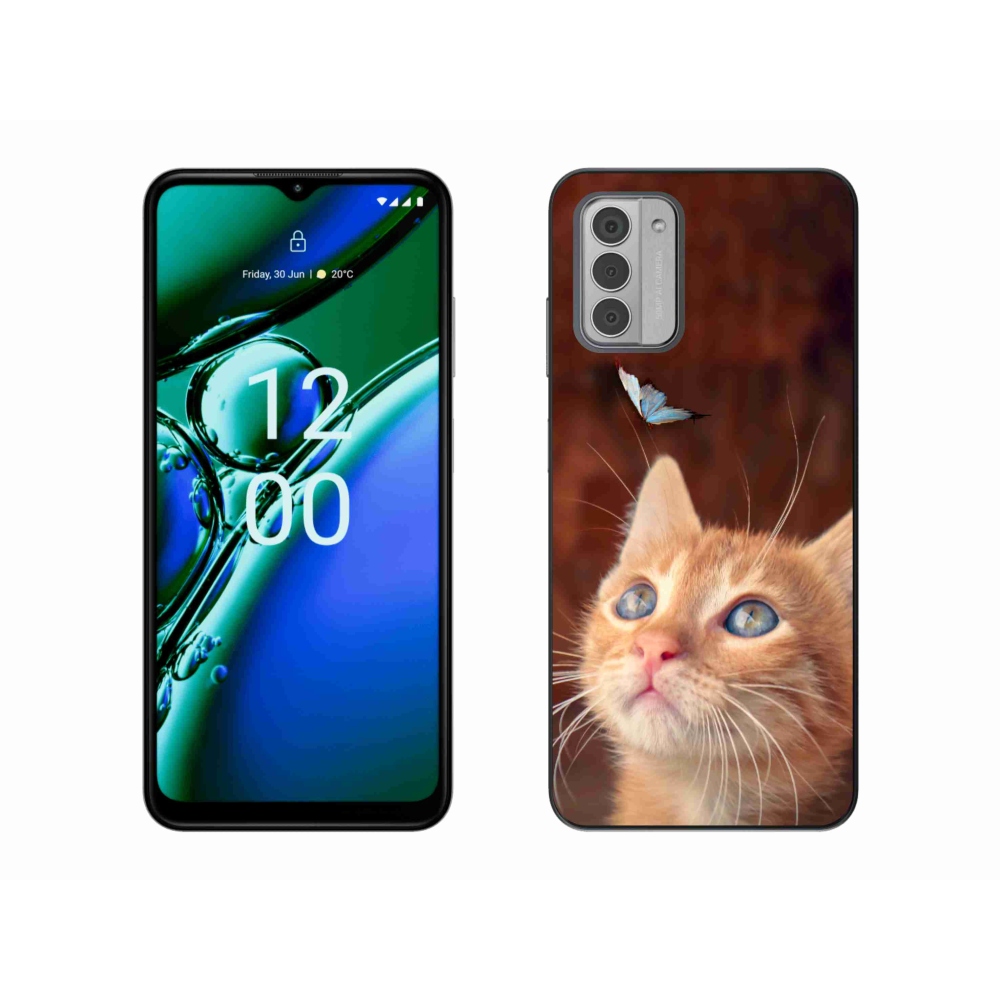 Gelový kryt mmCase na Nokia G42 - motýl a kotě