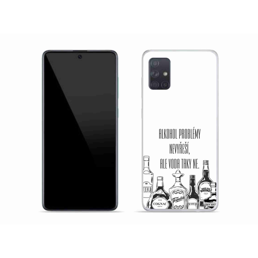 Gelový kryt mmCase na Samsung Galaxy A51 - vtipný text bílé pozadí