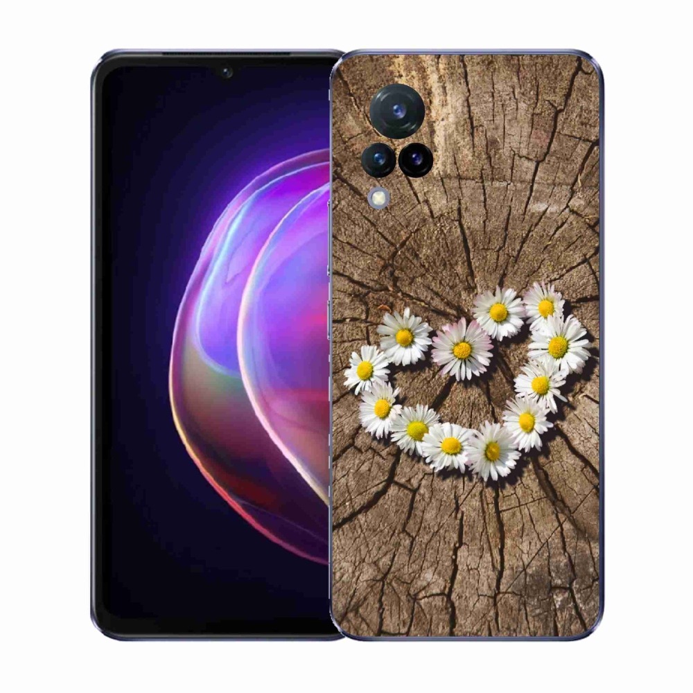 Gelový kryt mmCase na Vivo V21 4G/5G - srdce z kopretin