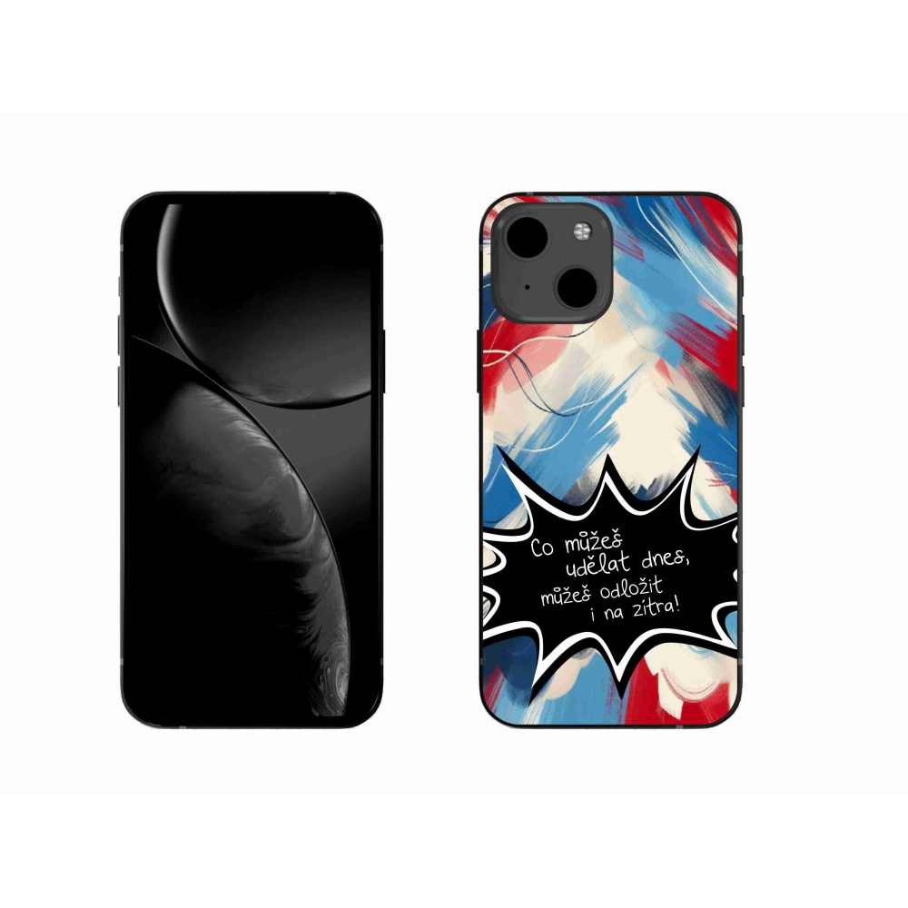 Gelový kryt mmCase na iPhone 13 6.1 - vtipný text 9 černé pozadí