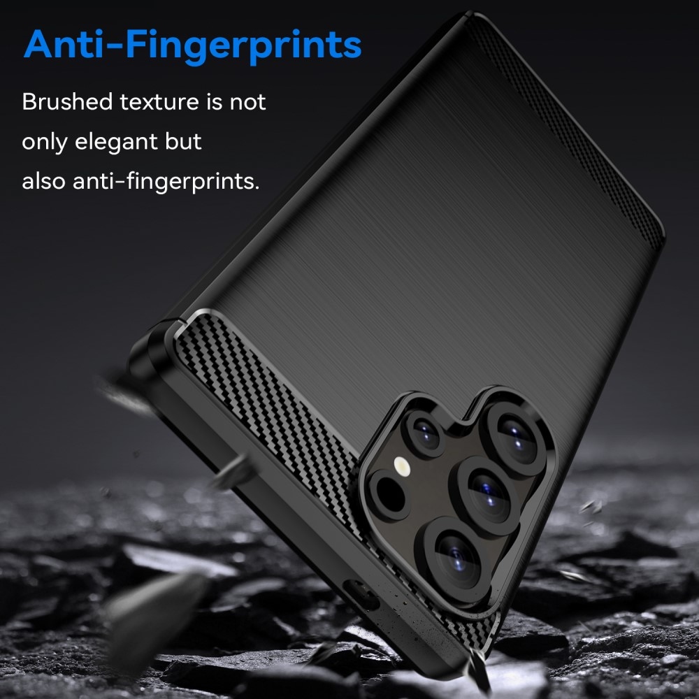 Carbon odolný gelový obal na Samsung Galaxy S25 Ultra - černý