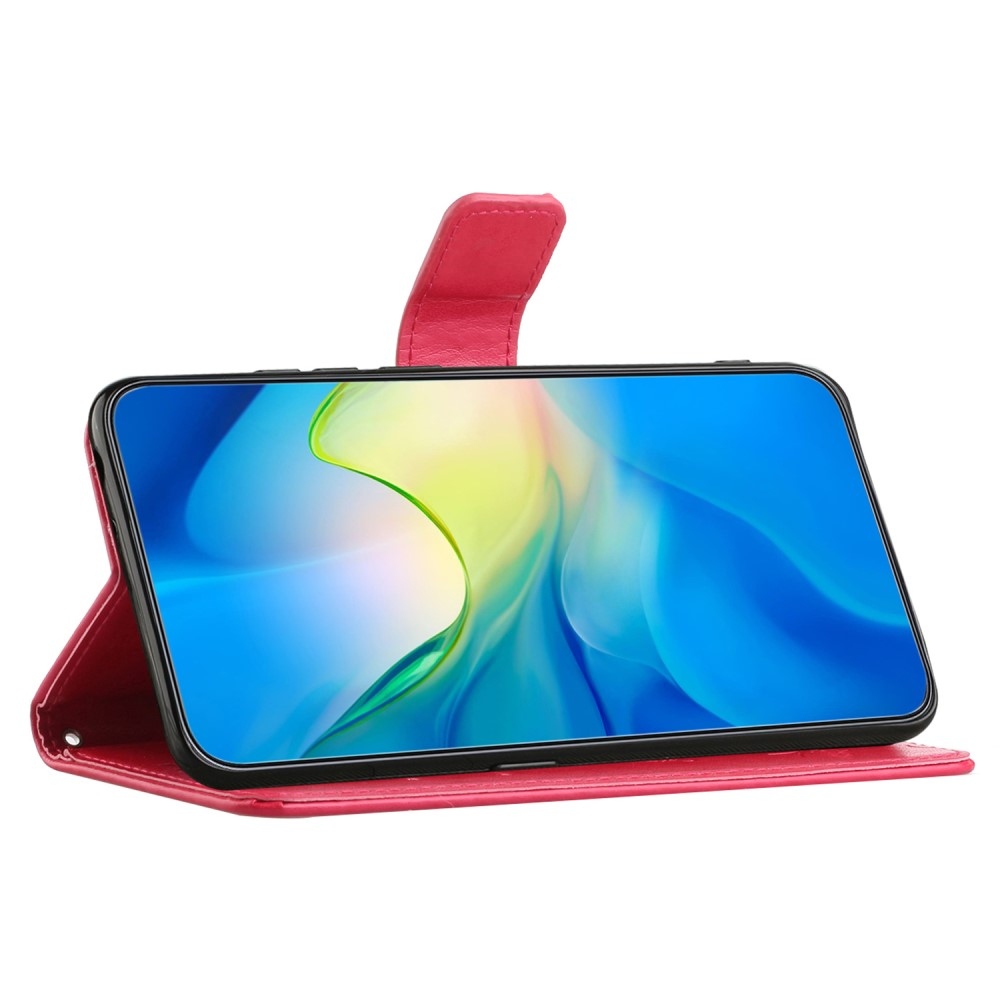 Flower knížkové pouzdro na Xiaomi Redmi 12 4G/5G - červené
