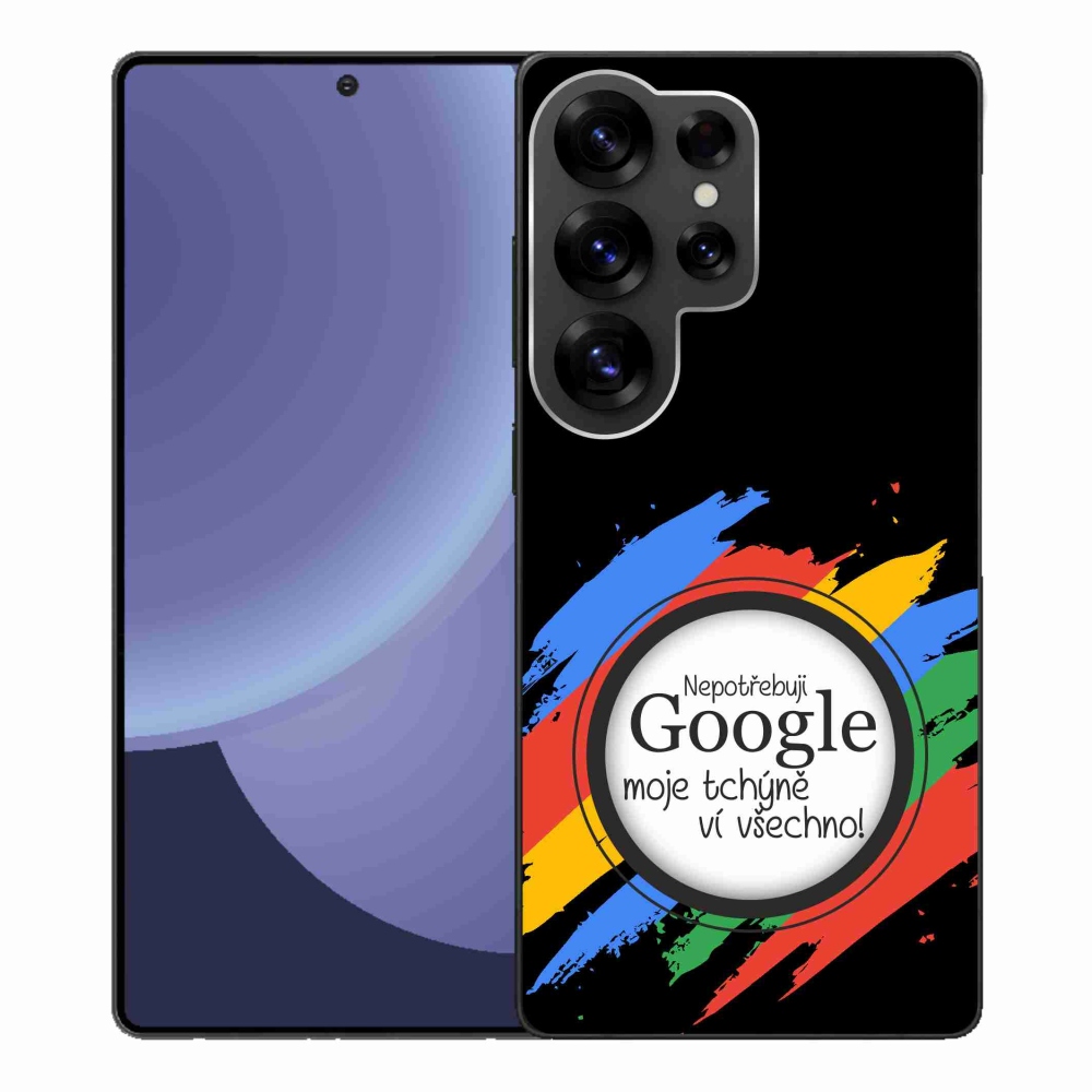 Gelový kryt mmCase na Samsung Galaxy S25 Ultra - tchýně ví všechno černé pozadí