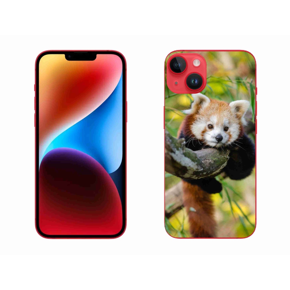 Gelový kryt mmCase na iPhone 14 Plus - panda červená