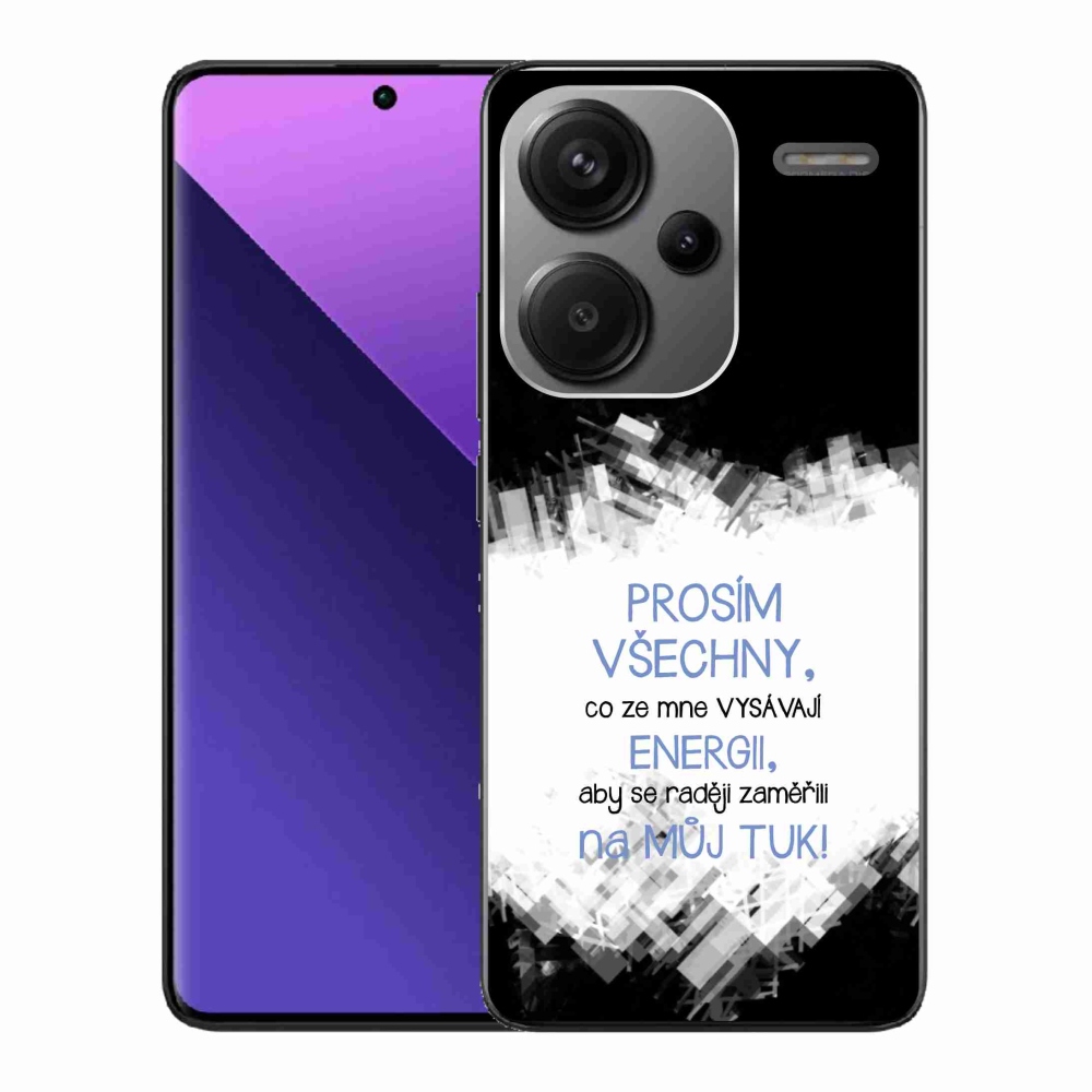 Gelový kryt mmCase na Xiaomi Redmi Note 13 Pro+ 5G - vtipný text 1 modrý