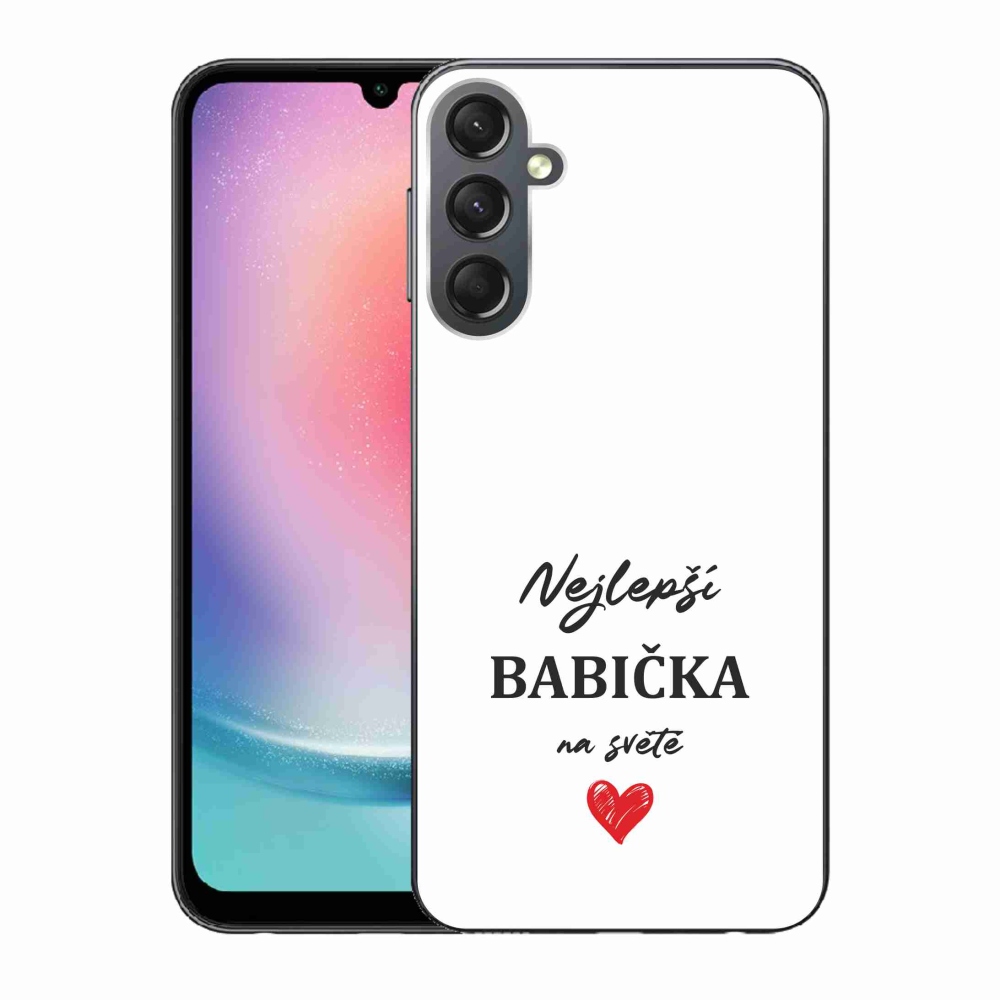 Gelový kryt mmCase na Samsung Galaxy A24 - nejlepší babička 1 bílé pozadí