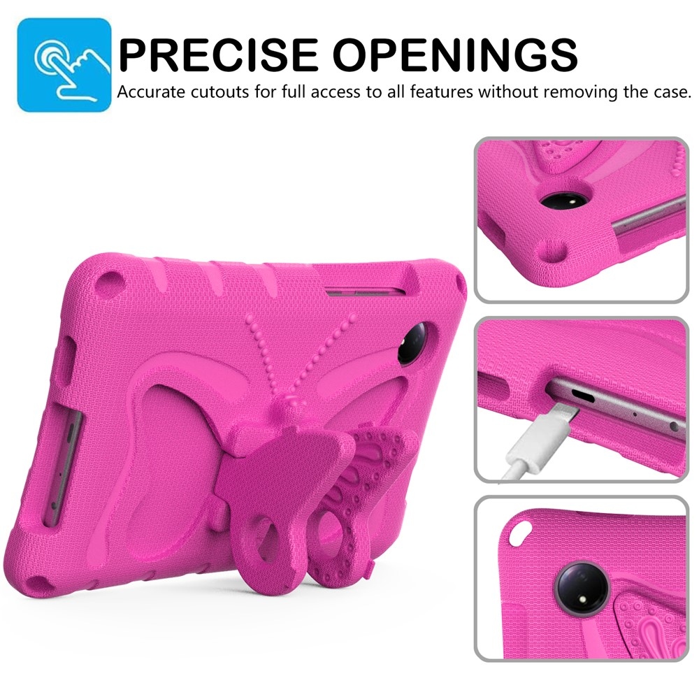 Kids Butterfly EVA odolné pouzdro s popruhem na tablet Xiaomi Redmi Pad SE 8.7 - rose