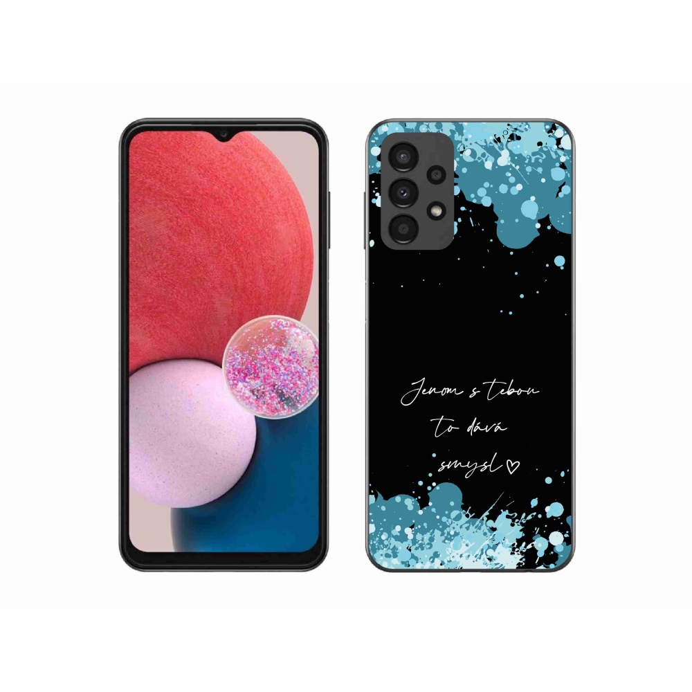Gelový kryt mmCase na Samsung Galaxy A13 4G - zamilovaný text černé pozadí