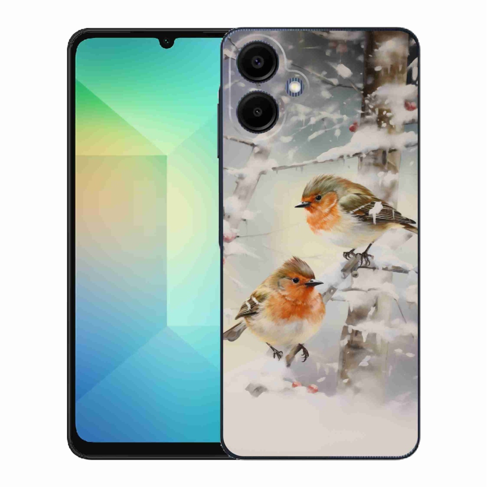 Gelový kryt mmCase na Samsung Galaxy A06 4G - ptáčci v zimě