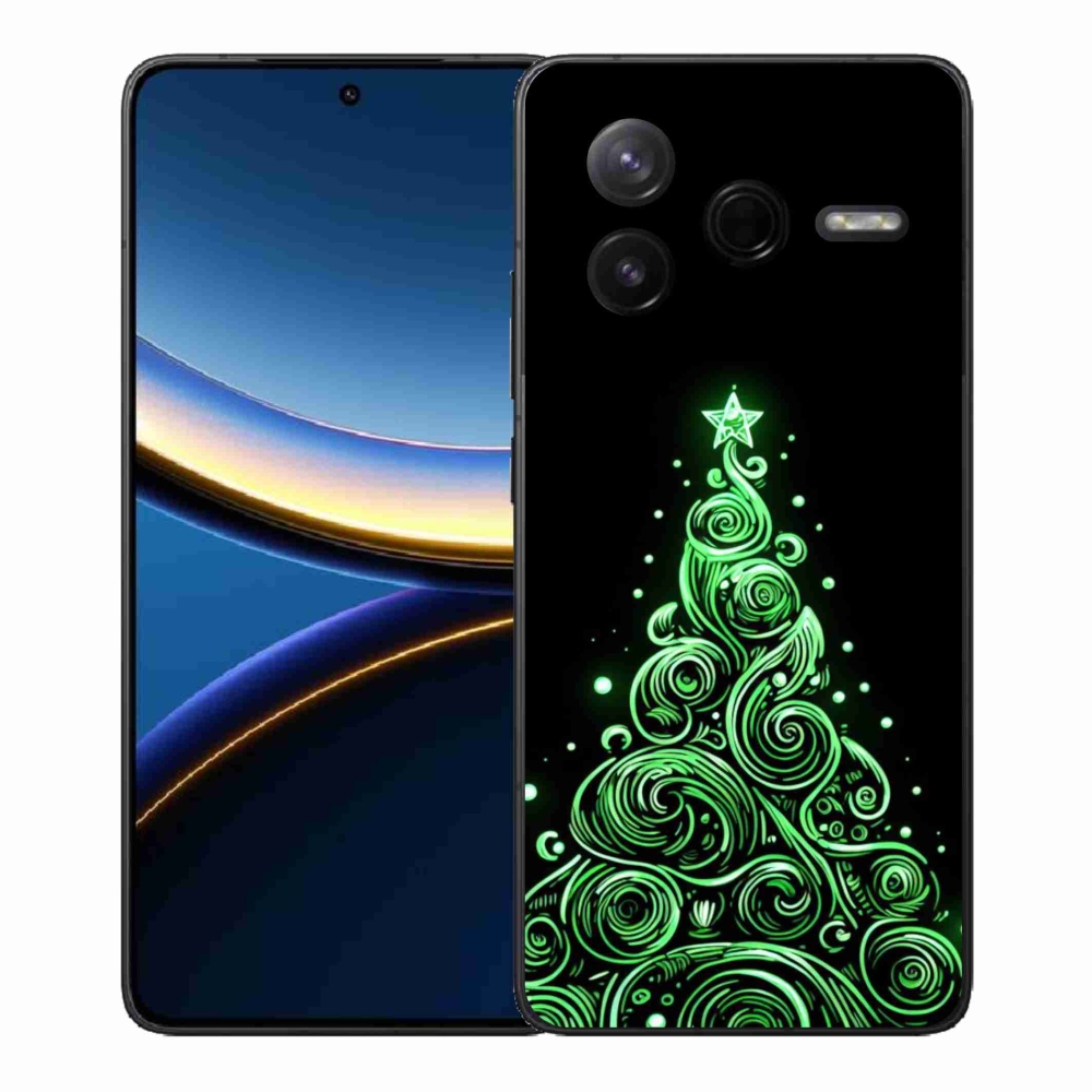 Gelový kryt mmCase na Xiaomi Poco F7 Pro - neonový vánoční stromek 3