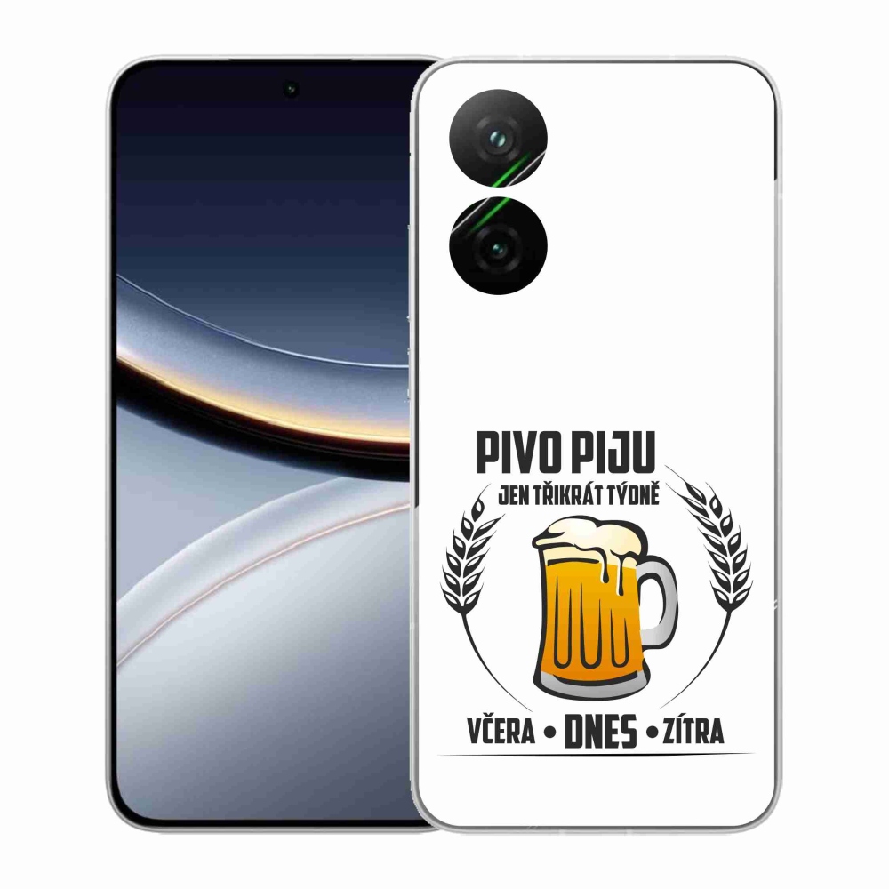 Gelový kryt mmCase na Xiaomi Poco F7 5G - pivní motiv bílé pozadí