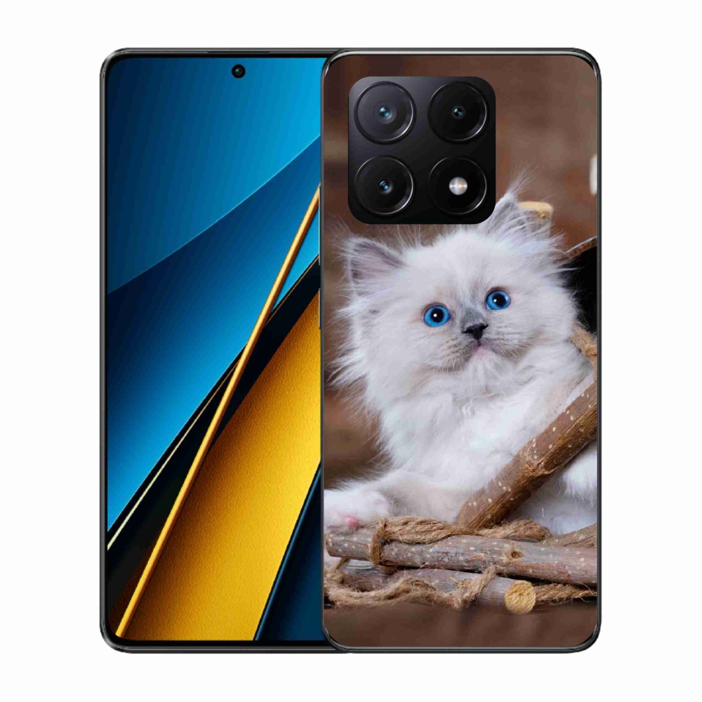 Gelový kryt mmCase na Xiaomi Poco X6 Pro 5G - bílé kotě