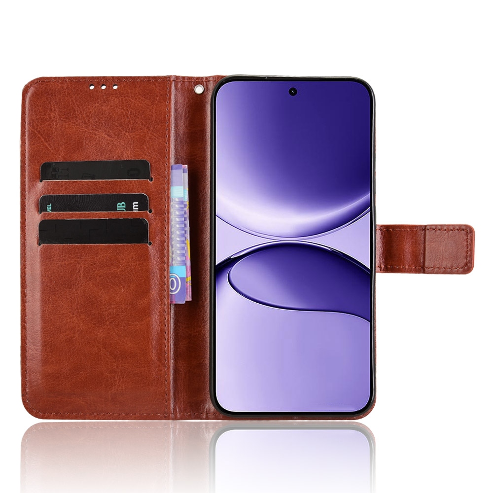 Crazy knížkové pouzdro na Xiaomi Poco F7 5G - hnědé