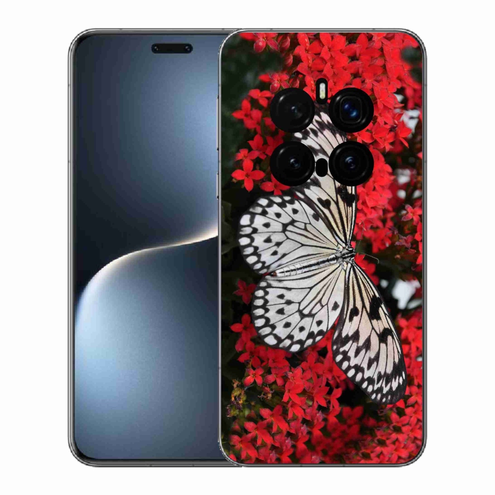 Gelový kryt mmCase na Honor Magic 7 Pro 5G - černobílý motýl 1