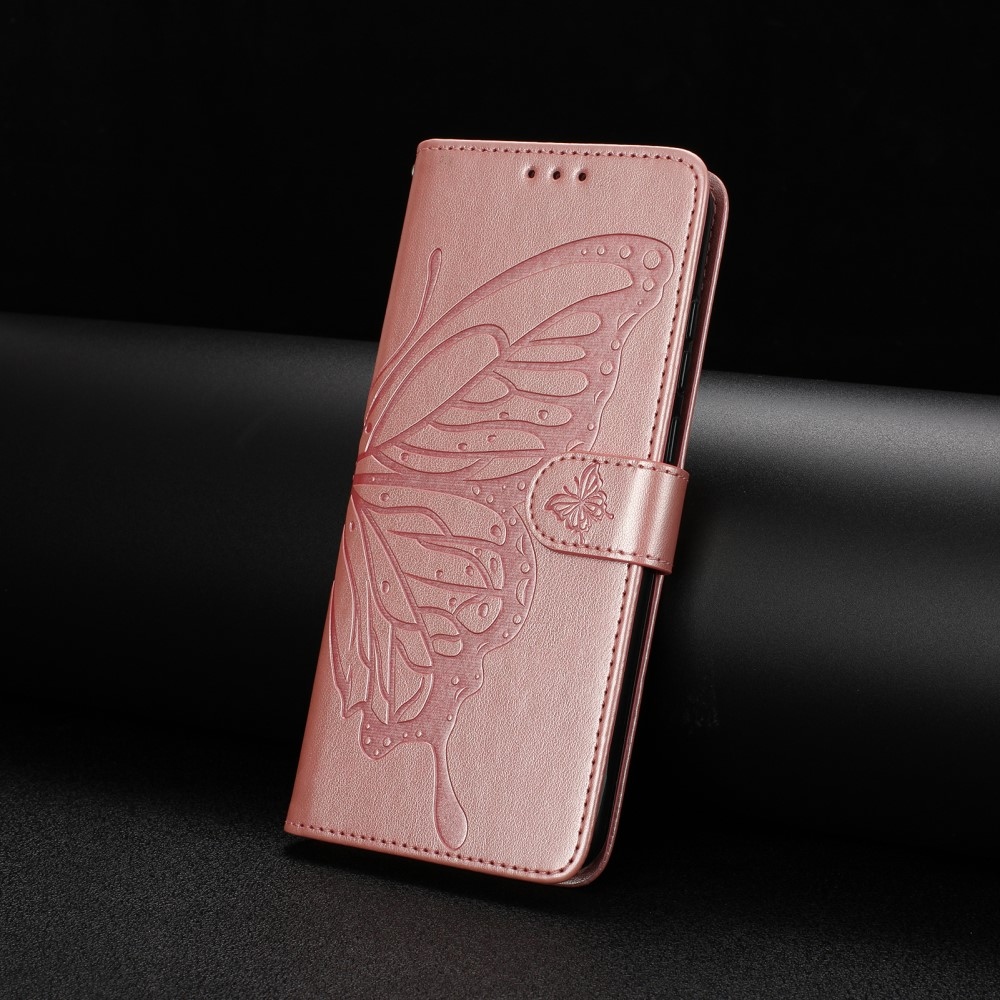Floral Butterfly knížkové pouzdro na Xiaomi Redmi A5 (171.7x77.8x8.3mm) - růžovozlaté