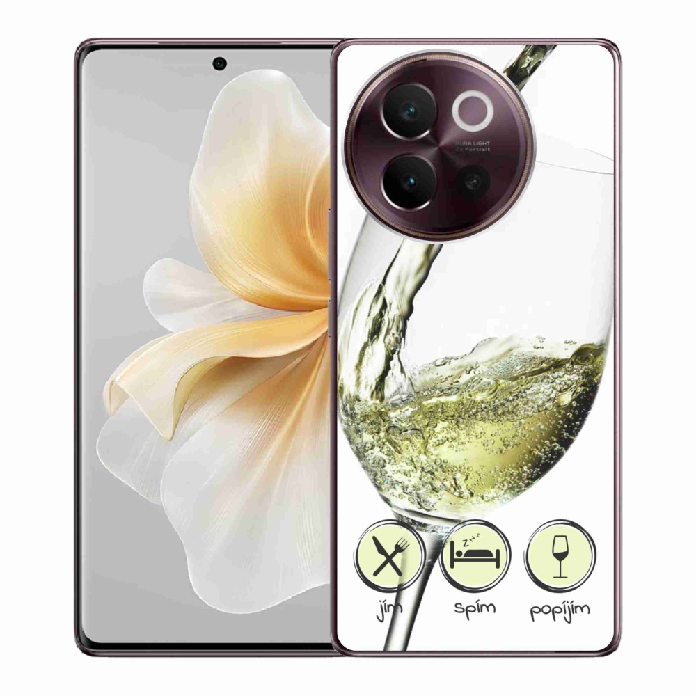 Gelový obal mmCase na Vivo V40 Lite 5G - sklenička vína bílé