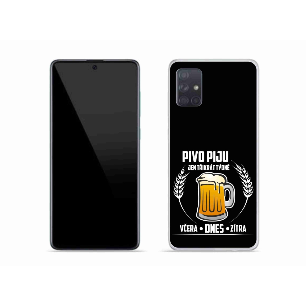 Gelový kryt mmCase na Samsung Galaxy A51 - pivní motiv černé pozadí