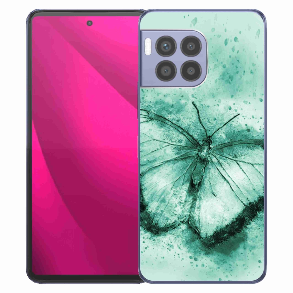 Gelový kryt mmCase na T-Mobile T Phone 2 Pro - zelený motýl