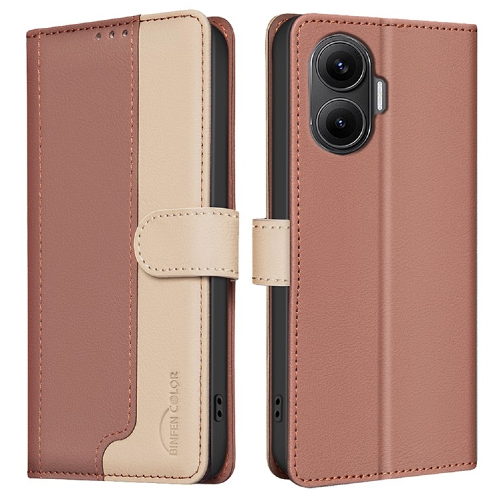 BNF DUO knížkové pouzdro na Xiaomi Poco F7 5G - hnědé