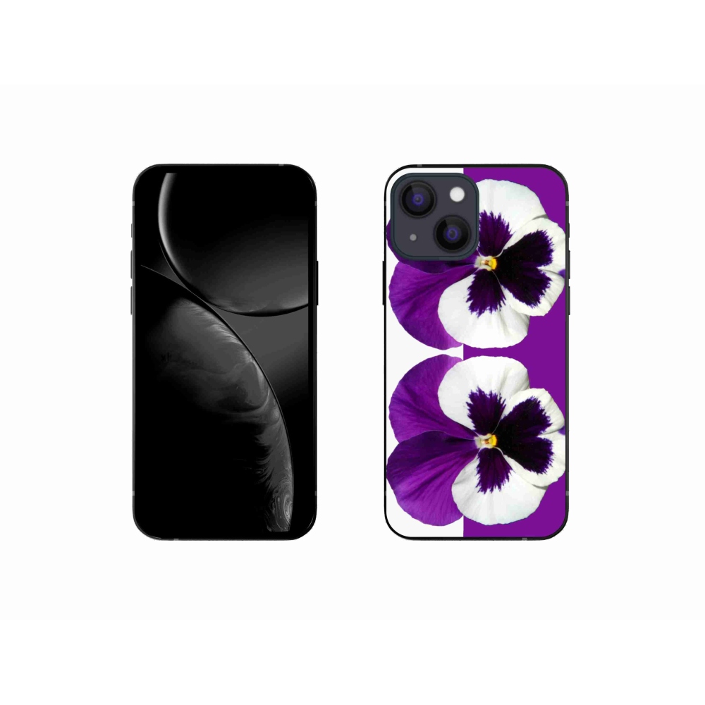 Gelový kryt mmCase na iPhone 13 mini 5.4 - fialovobílý květ