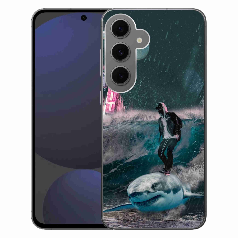 Gelový kryt mmCase na Samsung Galaxy S24 FE - žralok