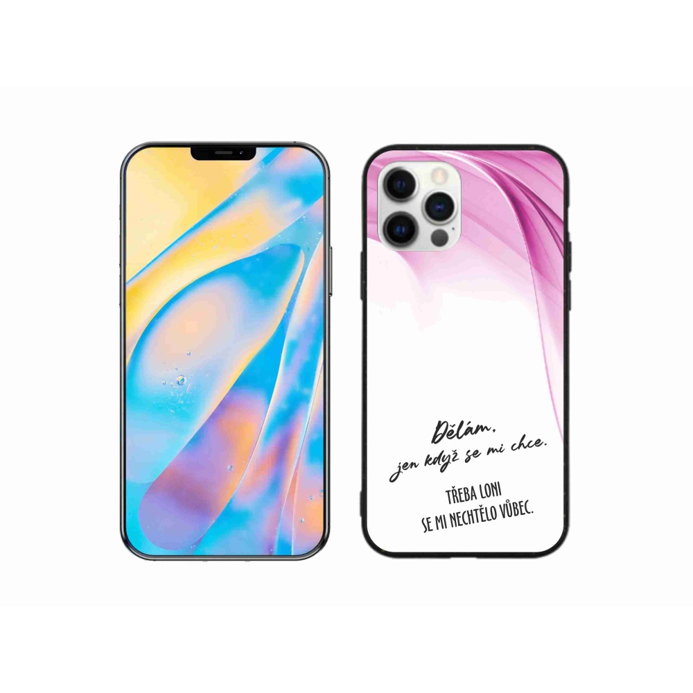 Gelový kryt mmCase na iPhone 12 - vtipný text 12 bílé pozadí